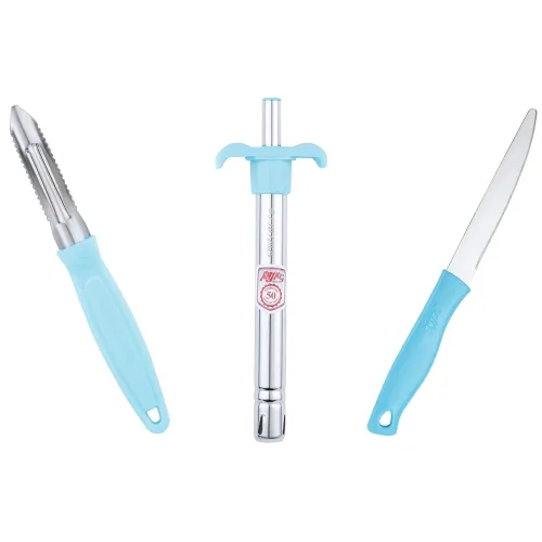 Image of Anjali 3-Piece Kitchen Tool Set – 1 Knife, 1 Peeler, 1 Lighter 
