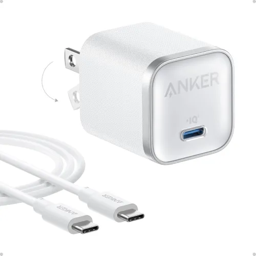 Image of Anker Nano Charger, 45W Fast Charging, Compact and Foldable Plug USB C Charger Block for iPhone 17 Series, MacBook, Pixe