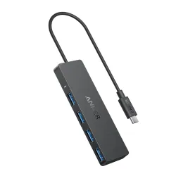 Anker USB C Hub, 4 Ports USB 3.0 Data Hub with 5Gbps Data Transfer, 0.7ft Extended Cable [Charging Not Supported], USB C