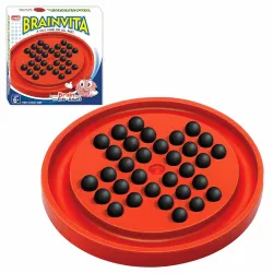Ankit Toys & Games Brainvita Marble Solitaire Board Game Red for Kids & Adults 6+ Years Peg Puzzle Strategy Brain Teaser