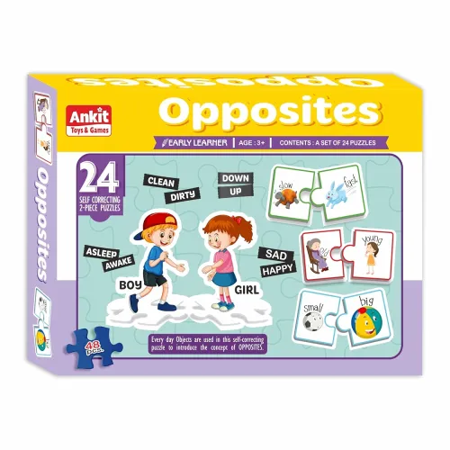 Image of Ankit Toys & Games Early Learner Opposites Puzzle - Set of 24 Pairs for Kids Age 3+, 48 Pieces Fun & Educational Learnin