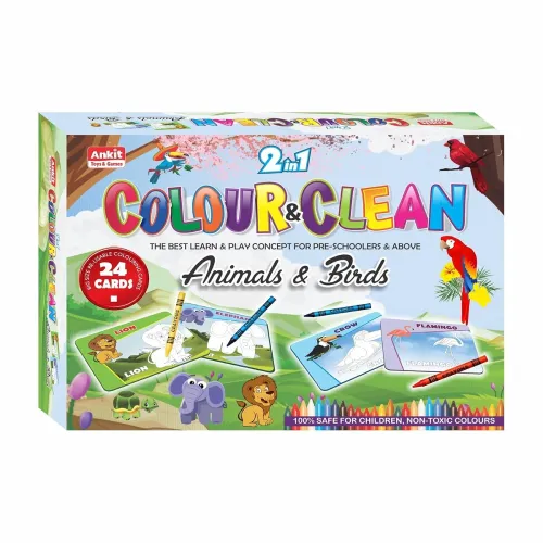 Image of Ankit Toys & Games 2 in 1 Color & Clean Animals and Birds 