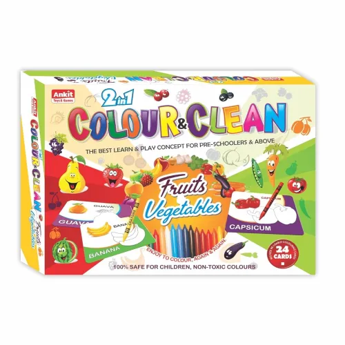 Image of Ankit Toys & Games 2 in 1 Color & Clean Fruits and Vegetables