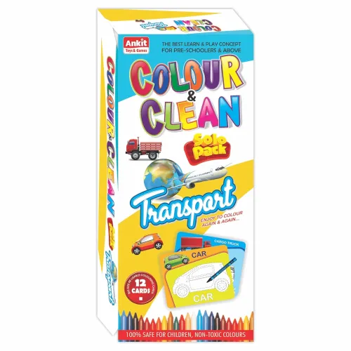 Image of Ankit Toys & Games Color & Clean Transports Flash Cards (Set of 12)