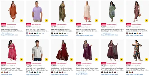 Image of ANNI Designer Pure Cotton Embroidered Kurta Set for Women