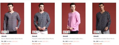 Image of Anouk Men's Kurtas starting @ ₹186