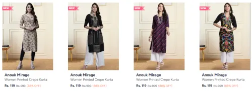Image of Anouk Mirage Womens Kurti set Starting @ ₹119