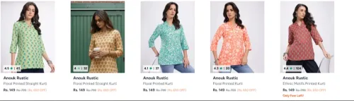 Image of Anouk Rustic Floral Printed Kurti Upto 90 % OFF