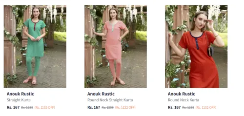 Image of Anouk Rustic Women's Kurtas at minimum 80% Discount