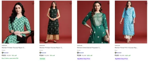 Image of Anouk Women's Kurtas upto 85% Discount