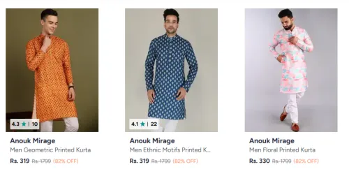Image of Anouk men kurta at minimum 80% Discount