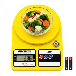 ANT AEKS100 Electronic Kitchen Scale, Yellow | Digital Food Weighing Scale
