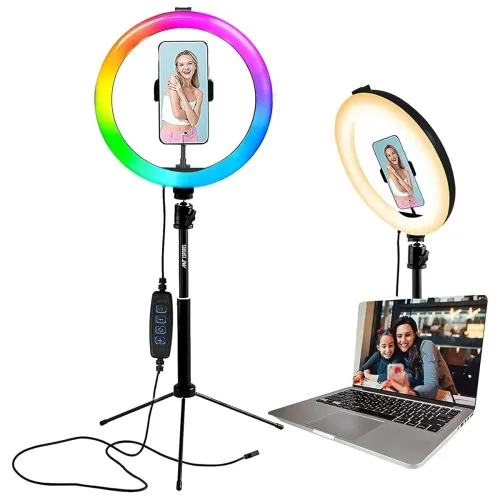 Image of Ant Esports CARK12R 12 Inch LED RGB Ring Light with Tripod Stand