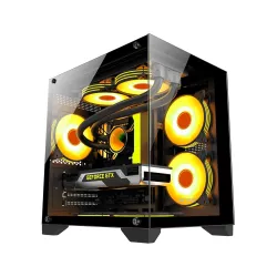 Ant Esports Crystal Z2 Mid-Tower Computer Case/Gaming Cabinet – Black