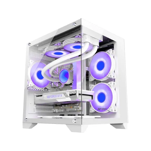 Image of Ant Esports Crystal Z2 ARGB Gaming Cabinet White