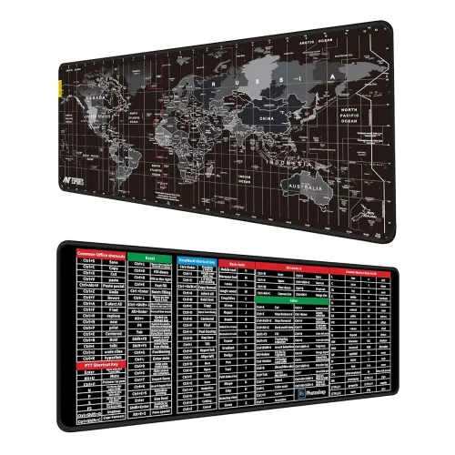 Image of Ant Esports Dual Sided Atlas and Excel Shortcuts Mousepad Gaming Extended Mousemat for Mouse Keyboard
