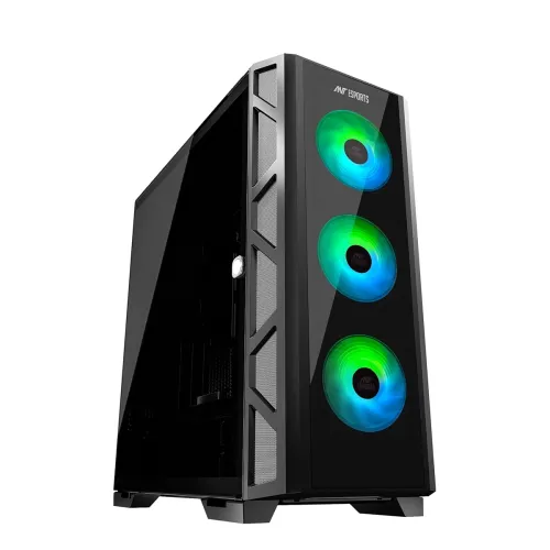 Image of Ant Esports Dynamic GT Mid-Tower Gaming Cabinet with 4 Pre-Installed Fans – Black