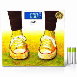 ANT Esports Flora Sports Digital Weighing Scale for Body Weight, 180kg Capacity, High Precision Strain Sensor, 50g Graduation, 5mm Tempered Glass, LCD Display, Auto On/Off, 40 Months Warranty