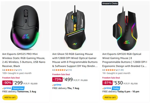 Image of Ant Esports Gaming Mouse @ Starts ₹299