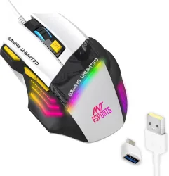 Ant Esports GM100 Wired Ergonomic Optical Gaming Mouse (USB 3.0, White)