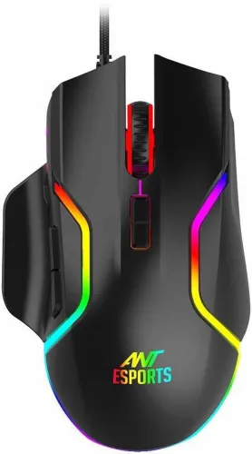 Image of Ant Esports GM320 /Ergonomic design with braided cable,8 Programmable Buttons,upto 12800 DPI Wired Ambidextrous Optical 