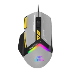 Ant Esports GM333 RGB Wired Gaming Mouse 12800 DPI Optical Mouse 1000Hz Polling Rate 8 Programmable Buttons Huano Switches Ergonomic Design Backlit Lighting Braided Cable PC Laptop FPS MMO A...