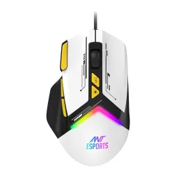 Ant Esports GM333 Smartchoice Wired Gaming Mouse, 12800 DPI Optical Sensor, Ergonomic Design, RGB Lighting