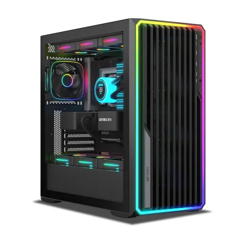 Image of Ant Esports Mesh X 360 Mid-Tower Computer Case/Gaming Cabinet - Black | Pre-Installed 4 ARGB Fans