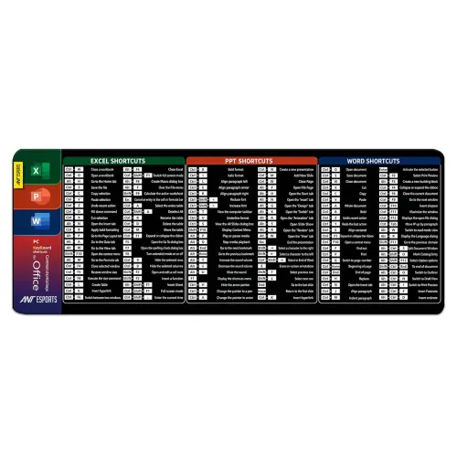 Image of Ant Esports Microsoft Office Shortcuts Mouse Pad 300 x 800 mm Extended Desk Pad