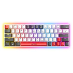 Ant Esports MK1200 V2 Mini 60% Mechanical Gaming Keyboard with Red Switches| 63-Key Compact Wired Keyboard |Rainbow RGB Backlit |26-Key Anti-Ghosting|Double-Shot Keycaps|USB for PC & Laptop