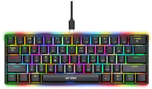 Image of Ant Esports mk 1300 Wired USB Tenkeyless Gaming Keyboard Compatible with Desktop (Black)