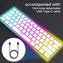 Ant Esports MK 1500 Mini / 60% Pro RGB, Type-C Charging, 1000 mAh battery, Membrane Wireless Tenkeyless Gaming Keyboard 