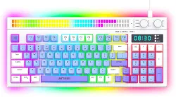 Ant Esports MK1900 RGB keyboard with Volume Knob & Alarm Clock Wired USB Standard Gaming Keyboard Compatible with Laptop