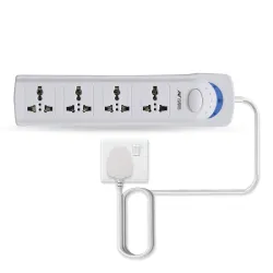 Ant Esports PS400 Power Strips with 4 Universal Socket, 3-Meter-Long Cord, 2500-Watt, Fireproof Material, Heavy Duty Cable Overload Protection, Extension Cord for Home/Office Appliances – Wh...