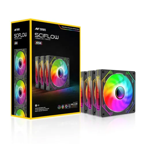 Image of Ant Esports Sciflow 120mm ARGB Case Fan Kit