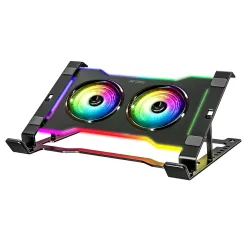 Ant Esports Turbine 20 RGB Laptop Cooling Pad for Upto 17” Laptop 2X 65 x 15mm 3000rpm Fan,10 RGB Modes, Adjustable Height Stand, Fan Speed Control, Type C and USB Port, Quiet Operation, LED...