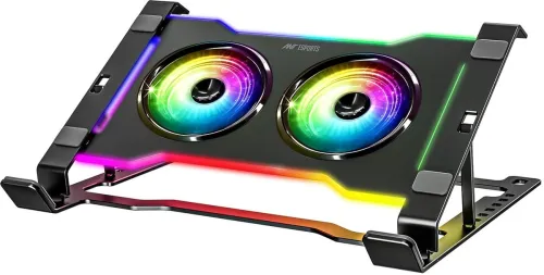 Image of Ant Esports Turbine 20 2 Fan Ergonomic Cooling Pad with Adjustable Height (Black)