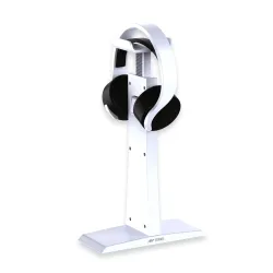 ANT Esports Universal Headset Stand for Gaming Headphones, Adjustable Height 22.5-33.5 cm, Durable ABS, Anti-Slip Rubber Base, 2-Piece Detachable Design, White, 1 Year Warranty