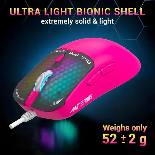 Image of Ant Esports Virtus100 Wired RGB Gaming Mouse | Light Weight |6D Durable Buttons | High Performance Up to 12800 DPI 1000H