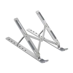 Ant Esports ALS05 6-Angle Adjustable Aluminum Laptop Stand for Desk | Foldable Portable Ergonomic Tabletop Notebook Riser | Anti-Slip Design | for MacBook, HP, Dell, Lenovo & All Laptops | Silver