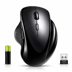Ant Globe 35 Wireless Mouse for Laptop & PC | 2.4GHz Cordless Optical Mouse with USB Receiver,1600 DPI Adjustable,6D Buttons & Ergonomic Design |Perfect for Office, Work from Home & Student Use –Black