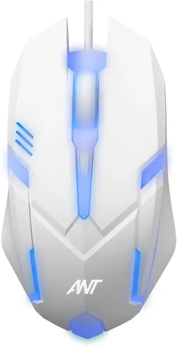 Image of Ant GM46 RGB Lighting Wired Ergonomic Optical Gaming Mouse (USB 3.0, White)
