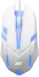 Ant GM46 RGB Lighting Wired Ergonomic Optical Gaming Mouse (USB 3.0, White)