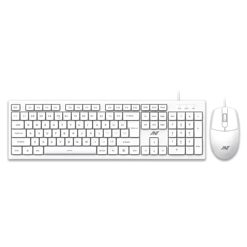 Image of Ant MASTER10 Full Size Wired Combo Keyboard and Mouse Set, 104 Keys, 6 Anti-Ghosting, Membrane Switch, 3D Optical Mouse,