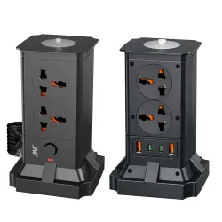 Ant Pulse Tower Extension Board 2500W 10A Power Strip, 4 Universal Sockets, 2USB & 2Type-C Ports, Surge Protector, Verti