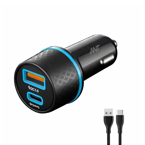 Image of Ant Trigger 20 38W Dual Port USB-C Car Charger with Type-C & USB-A for iPhone Android Tablets