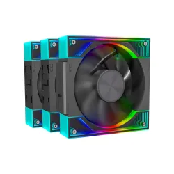 Ant Esports QuartzFlow 3-In-1 120mm ARGB Stackable Case Fan Kit with Forward/Reverse Switch and Wire Free Daisy Chain - 
