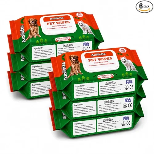 Image of Anti-Bacterial Pet Wipes, 480 Count, Pack of 6