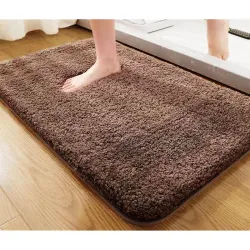 Anti Slip Shaggy Micro Fibre Doormat(1.5 inches High Pile) for Home Entrance | Anti-Slip Indoor Outdoor (16x26 inches) Door Mat for Main Door,Kitchen,Bathroom,Offices |(Coffee)