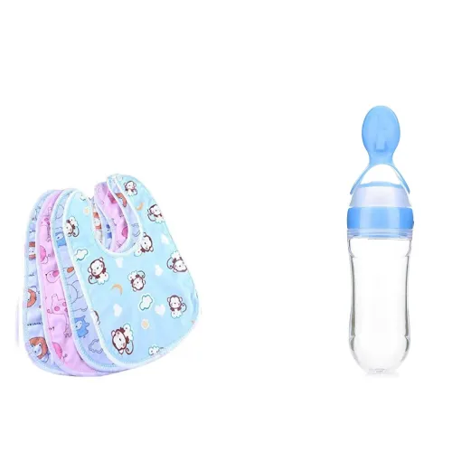 Image of ANTIL'S Baby Bibs (4pcs) & Spoon Feeder Combo